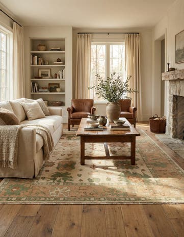 8' x 10' Hand Knotted Oushak Wool Rug