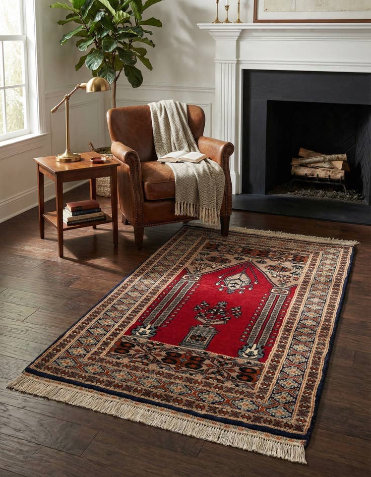 Detail image of 2' 8 x 4' 3 Hand Knotted Bokhara Oriental Wool Rug