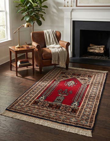 2' 8 x 4' 3 Hand Knotted Bokhara Oriental Wool Rug