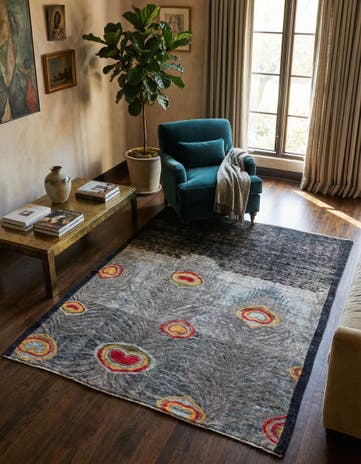 5' 6 x 6' 11 Hand Knotted Darya Wool Square Rug