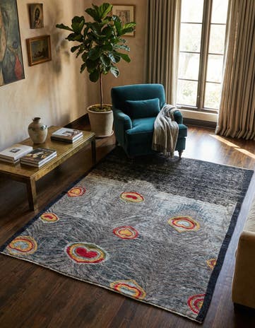 5' 6 x 6' 11 Hand Knotted Darya Wool Square Rug