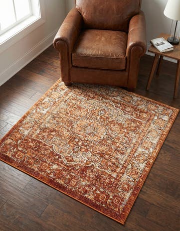 Rust Red Isabella Square Rug