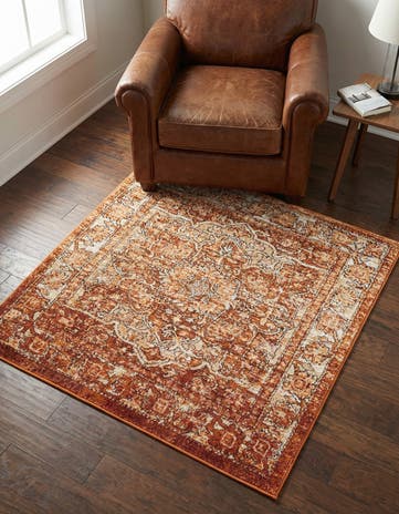 Rust Red Isabella Square Rug