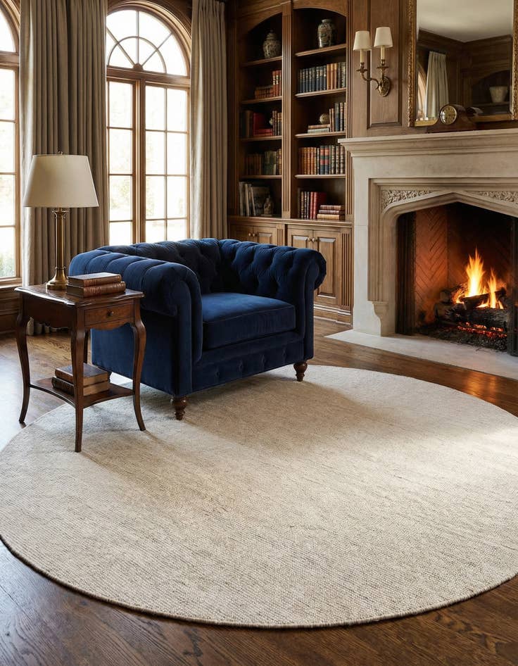 Detail image of 7' 10 x 7' 10  Hand Woven Jill Zarin English Manor Wool Round Rug