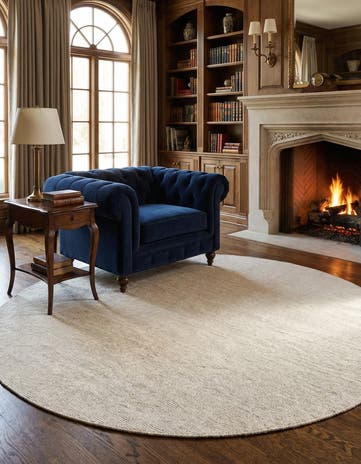 7' 10 x 7' 10 Hand Woven Jill Zarin English Manor Wool Round Rug