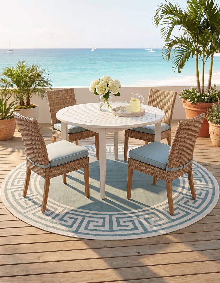 7' x 7' Easy-Clean Coastal Indoor / Outdoo...