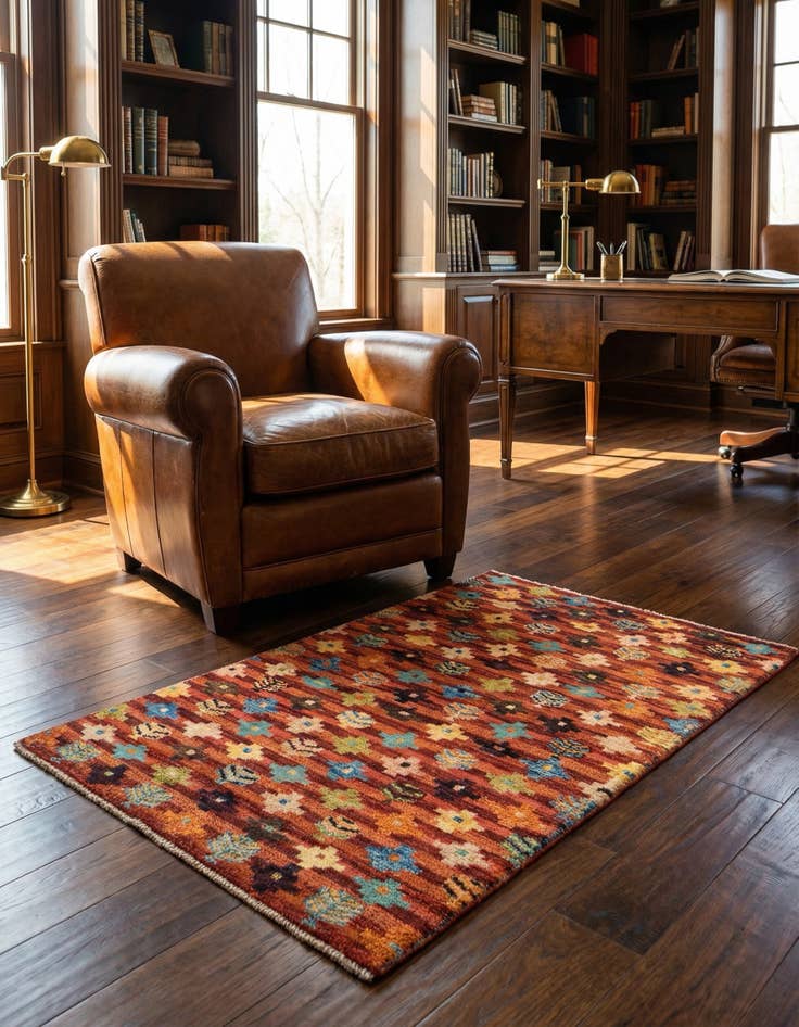 Detail image of 3' 3 x 4' 9 Hand Knotted Balouch Wool Rug