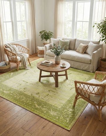 Light Green Miranda Square Rug