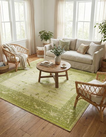 Light Green Miranda Square Rug