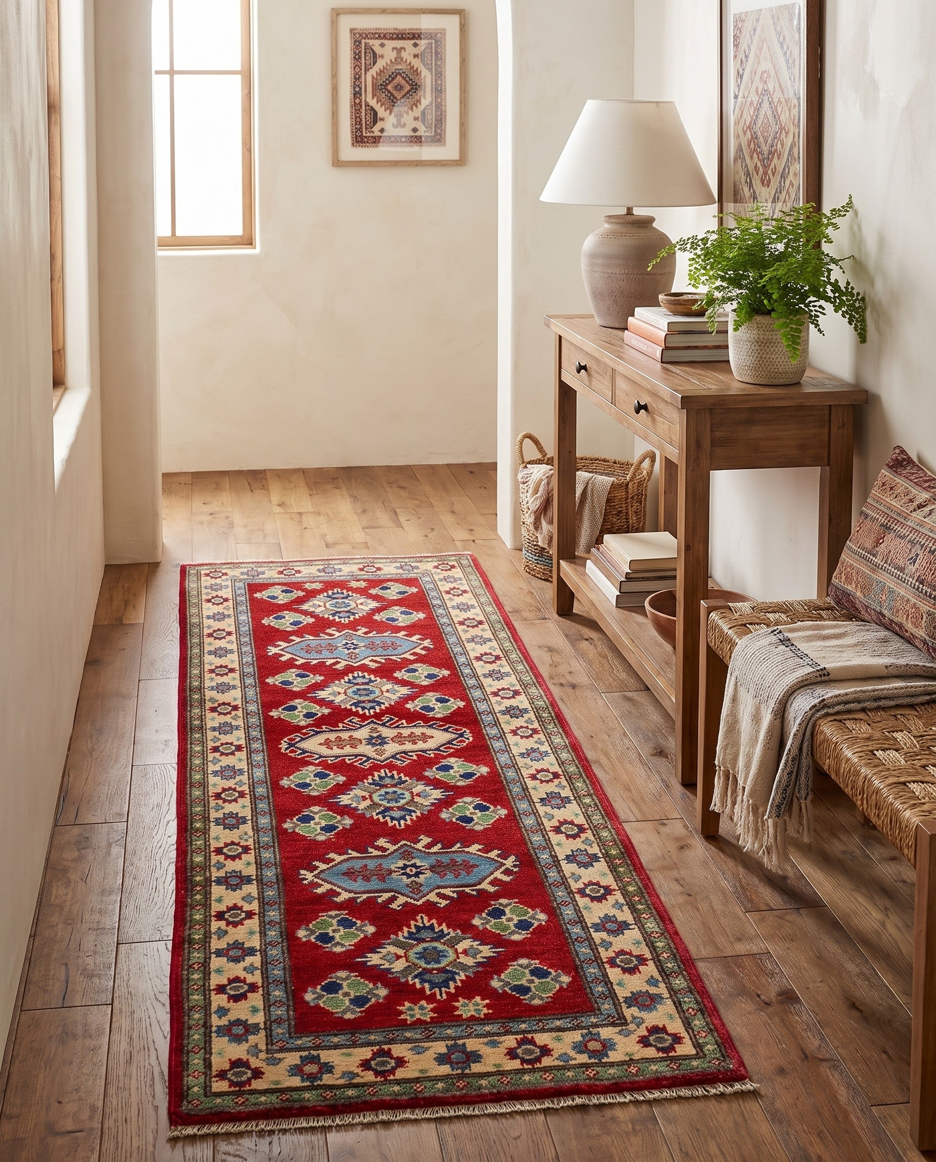 2' x 6' 2 Hand Knotted Kazak Runner Rug