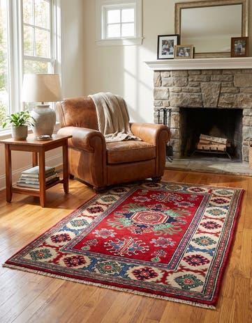 2' 6 x 4' 2 Hand Knotted Kazak Rug