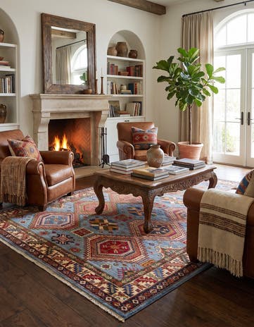 5' 10 x 7' 9 Hand Knotted Kazak Rug