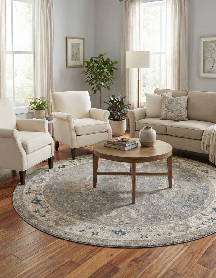 Detail image of 7' 3 x 7' 3 Viola Round Rug