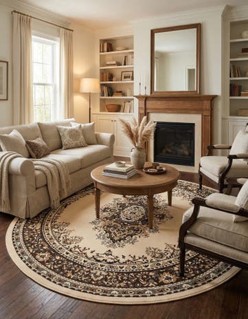 Ivory Amaya Round Rug