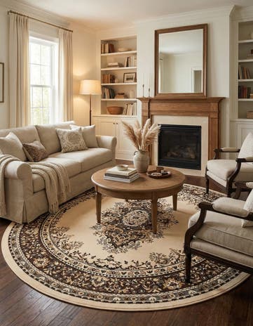 Ivory Amaya Round Rug