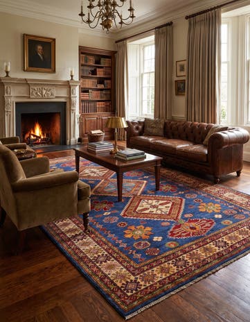 5' 9 x 8' 1 Hand Knotted Kazak Rug