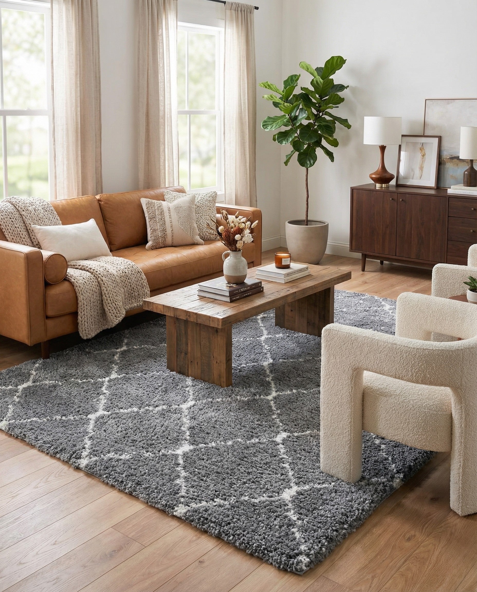 Primary image  7' 10 x 10' Moroccan Shag Rug