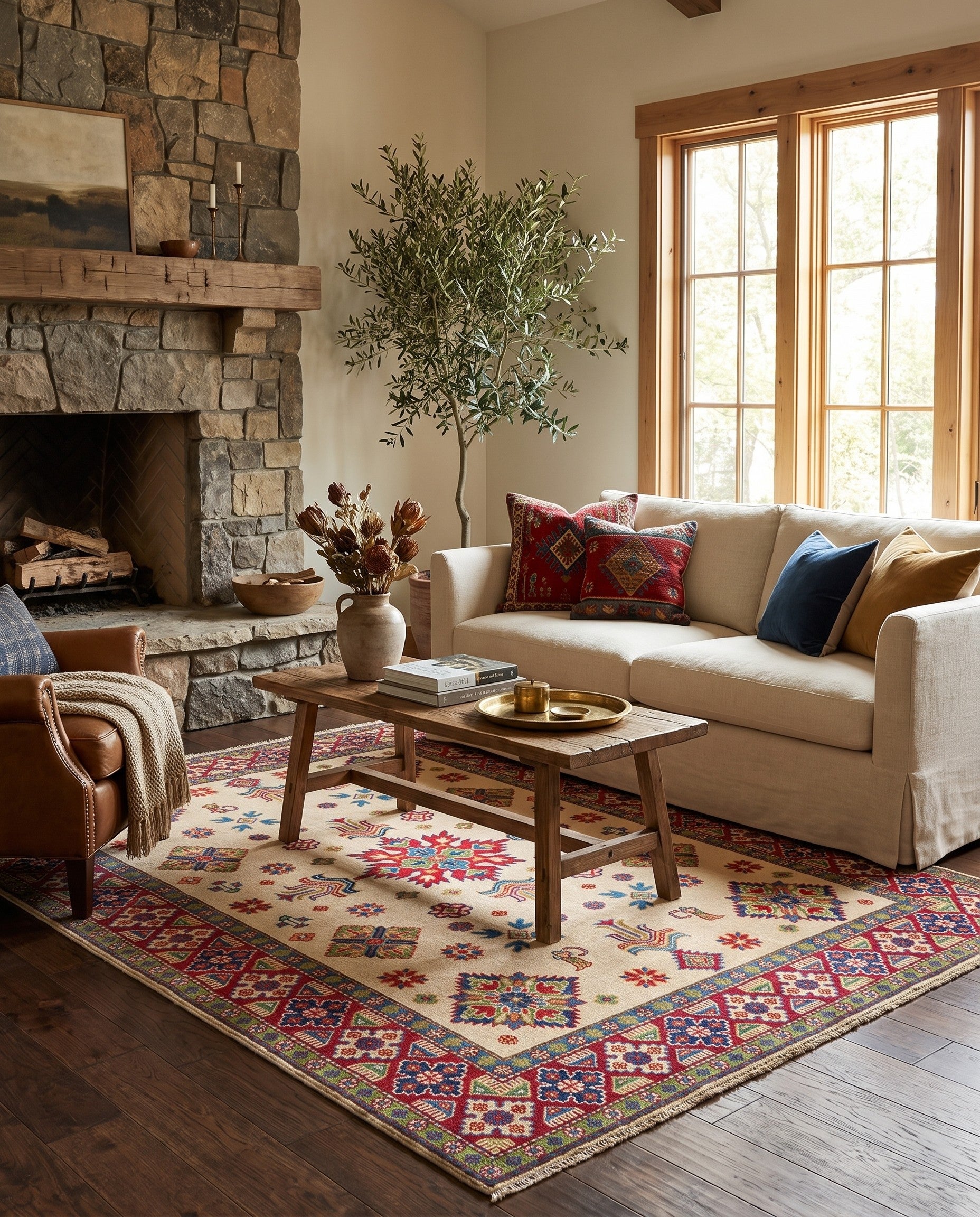 4' 10 x 6' 8 Hand Knotted Kazak Rug