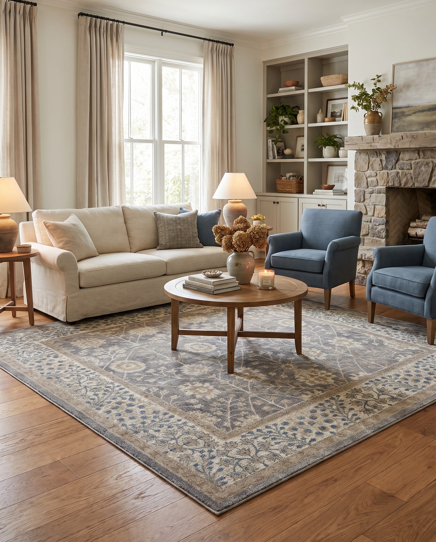 Gray Viola Square Rug