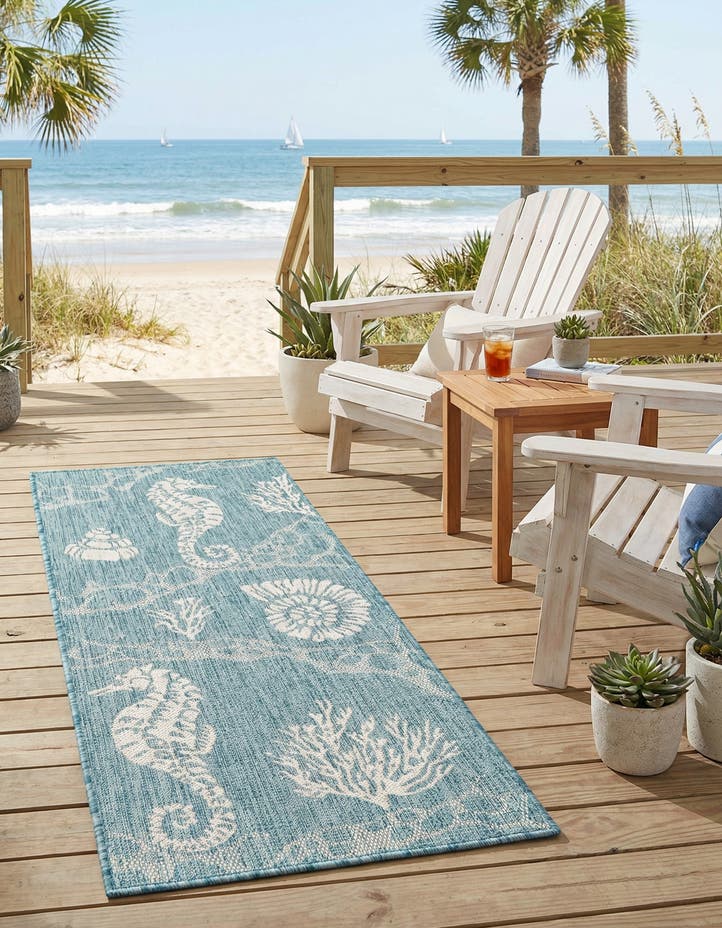 2' x 5' 3 Easy-Clean Coastal Indoor / Outdoo...