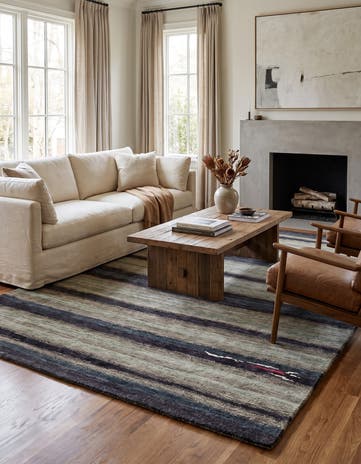 4' 9 x 7' Hand Knotted Gabbeh Wool Rug