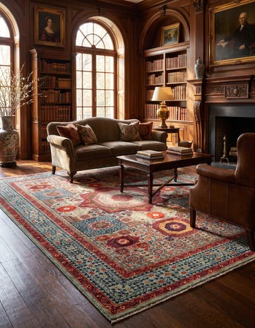 6' 6 x 9' 8 Hand Knotted Mamluk Ziegler Rug