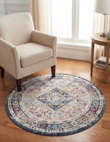 Light Gray Budapest Round Rug