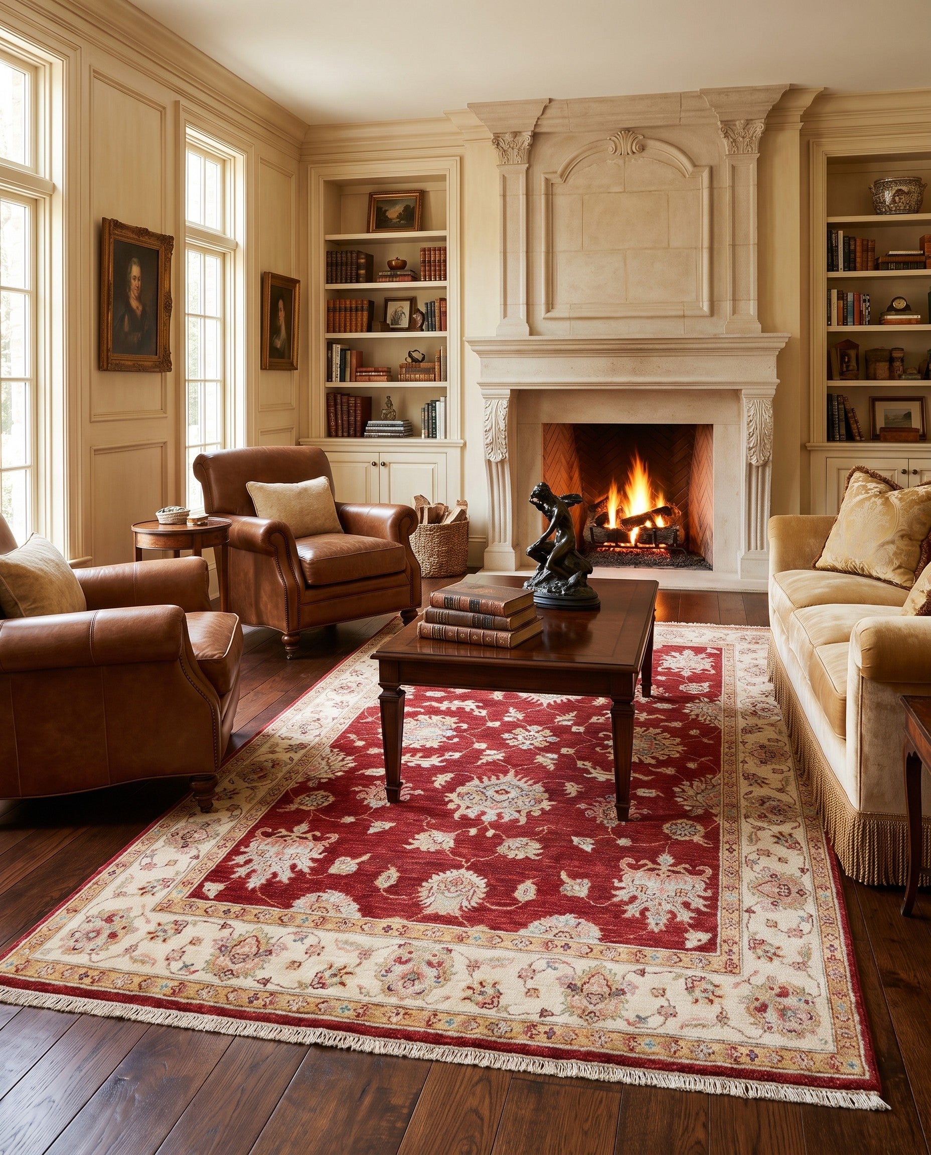 4' 11 x 6' 11 Hand Knotted Ziegler Rug