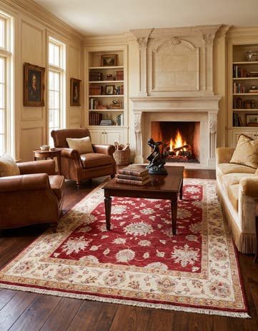 4' 11 x 6' 11 Hand Knotted Ziegler Rug