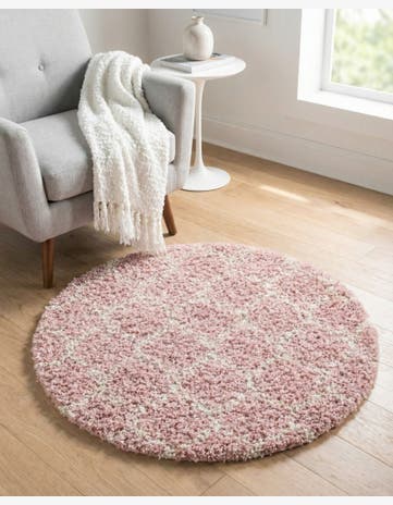 3' 3 x 3' 3 Trellis Shag Round Rug