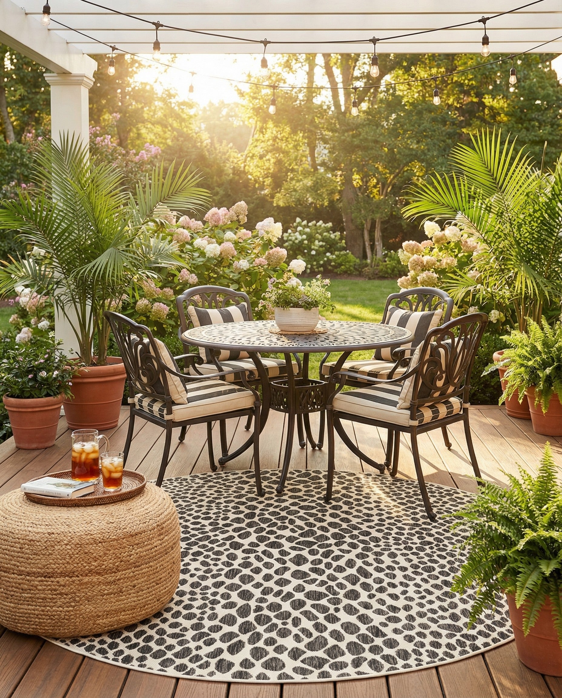 7' x 7'  Washable Jill Zarin Indoor / Outdoor Round Rug