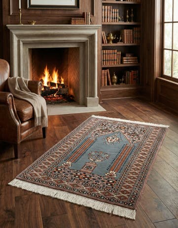 2' 7 x 4' 2 Hand Knotted Bokhara Oriental Wool Rug