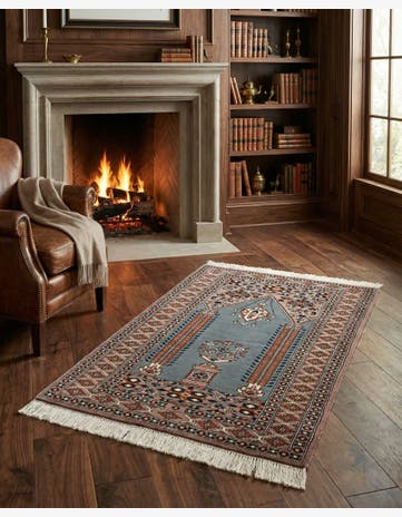 2' 7 x 4' 2 Hand Knotted Bokhara Oriental Wool Rug