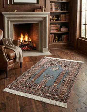 2' 7 x 4' 2 Hand Knotted Bokhara Oriental Wool Rug