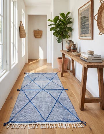 5' 2 x 9' 7 Hand Knotted Moroccan Wool Runner Rug