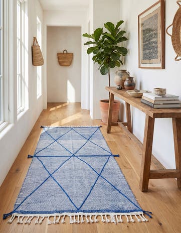 5' 2 x 9' 7 Hand Knotted Moroccan Wool Runner Rug