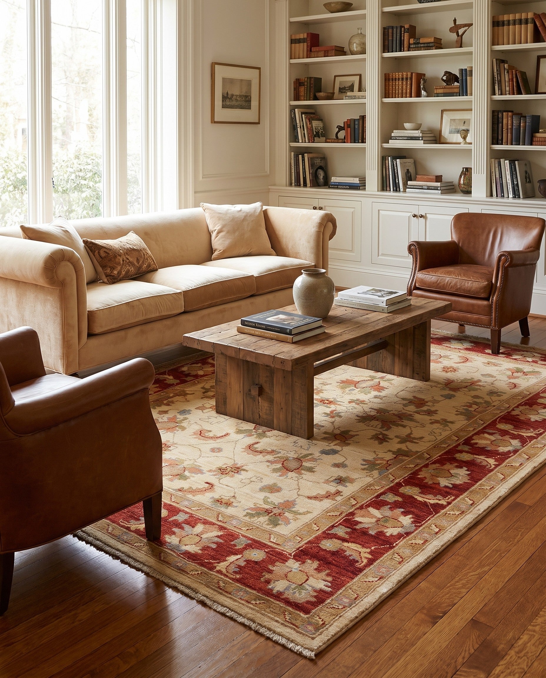 4' 11 x 6' 10 Hand Knotted Ziegler Rug