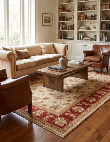 4' 11 x 6' 10 Hand Knotted Ziegler Rug