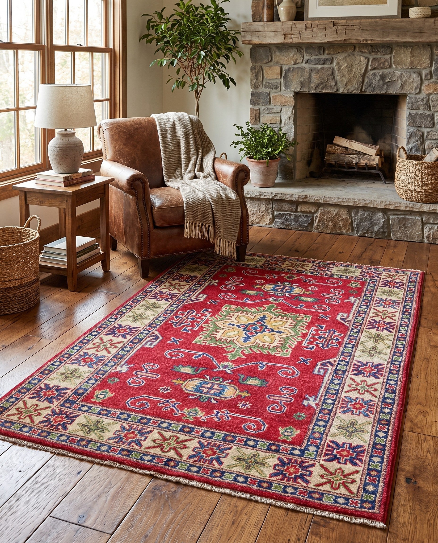3' 3 x 5' Hand Knotted Kazak Rug