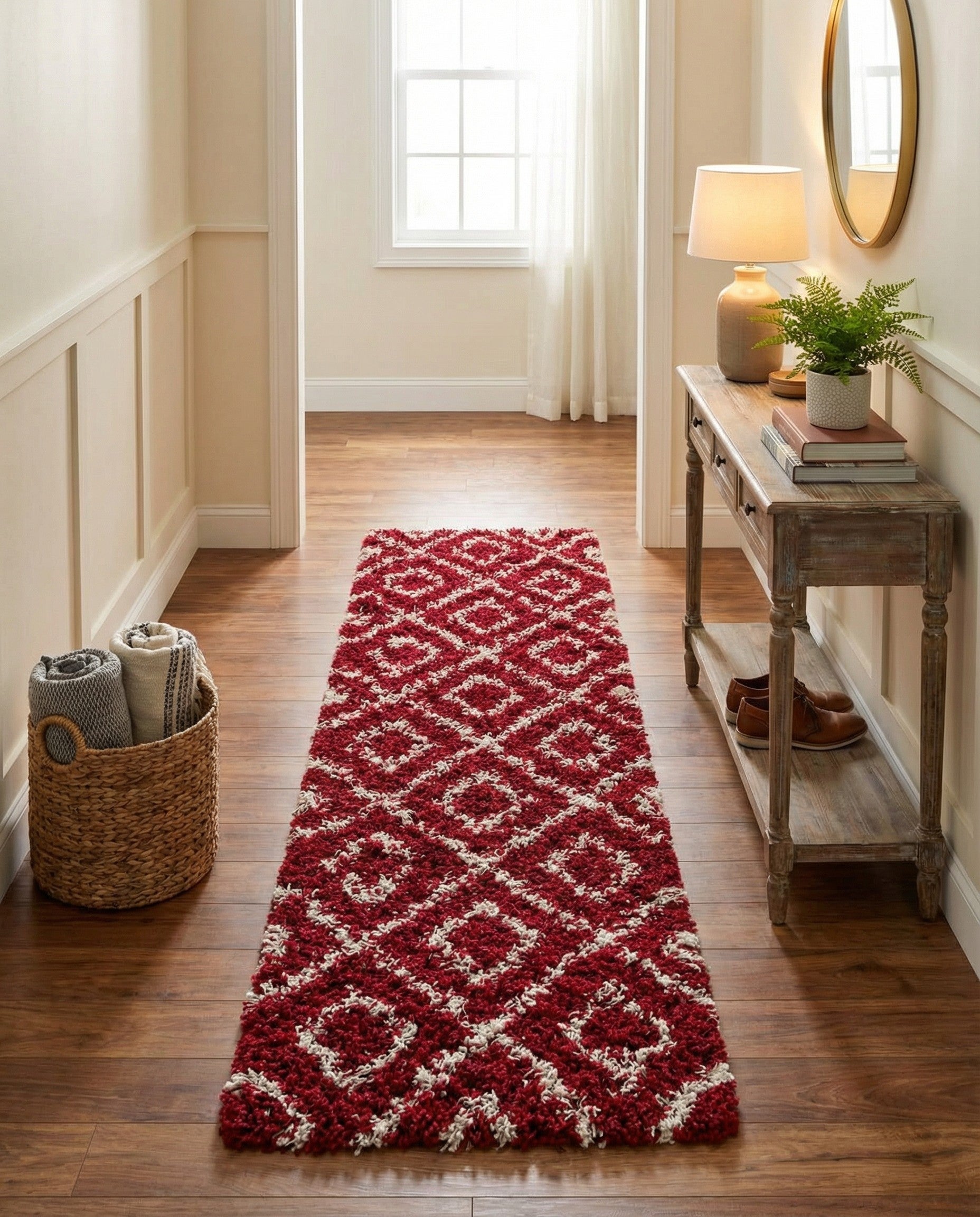 2' 7 x 12' Trellis Shag Runner Rug