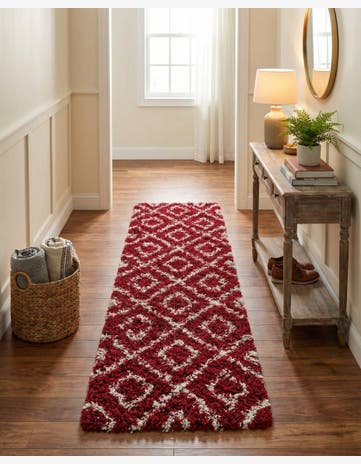 2' 7 x 12' Trellis Shag Runner Rug