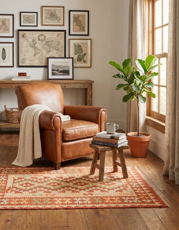 2' 10 x 4' 6 Hand Woven Kilim Waziri Wool Rug
