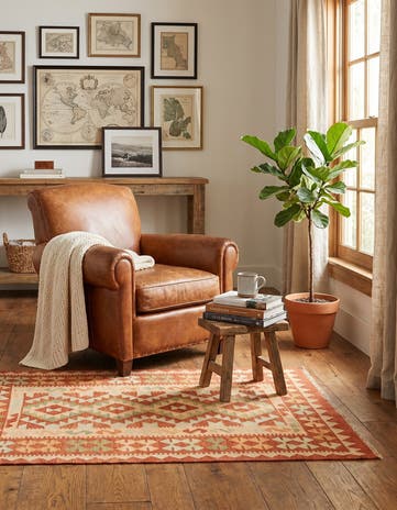 2' 10 x 4' 6 Hand Woven Kilim Waziri Wool Rug