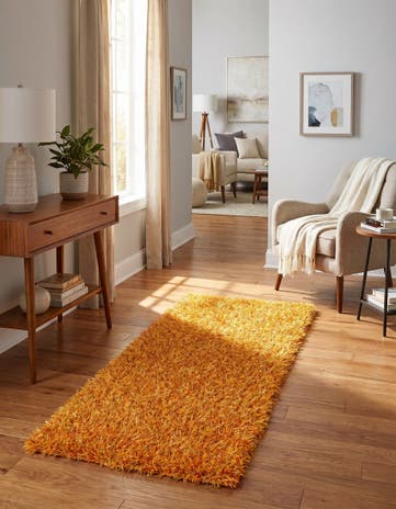 2' 4 x 4' 8 Hand Knotted Solid Shag Runner Rug