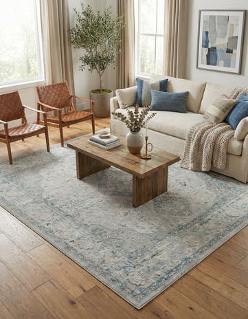 Ivory and Gray Finsbury Square Rug