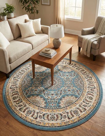 5' 3 x 5' 3 Nain Design Round Rug