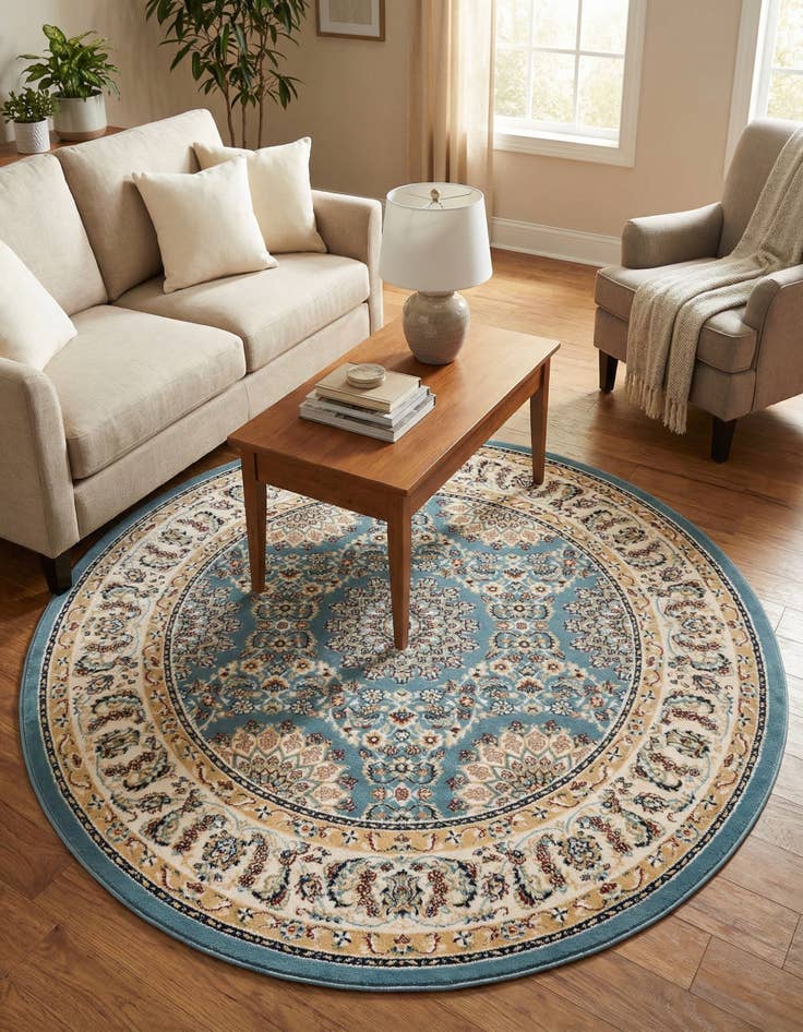 Detail image of 5' 3 x 5' 3 Nain Design Round Rug