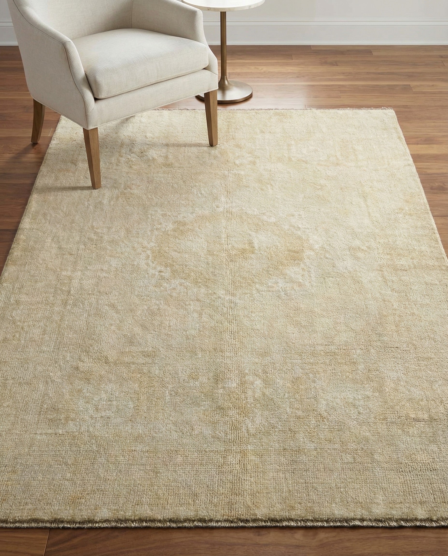 4' 2 x 6' 5 Hand Knotted Oushak Wool Rug