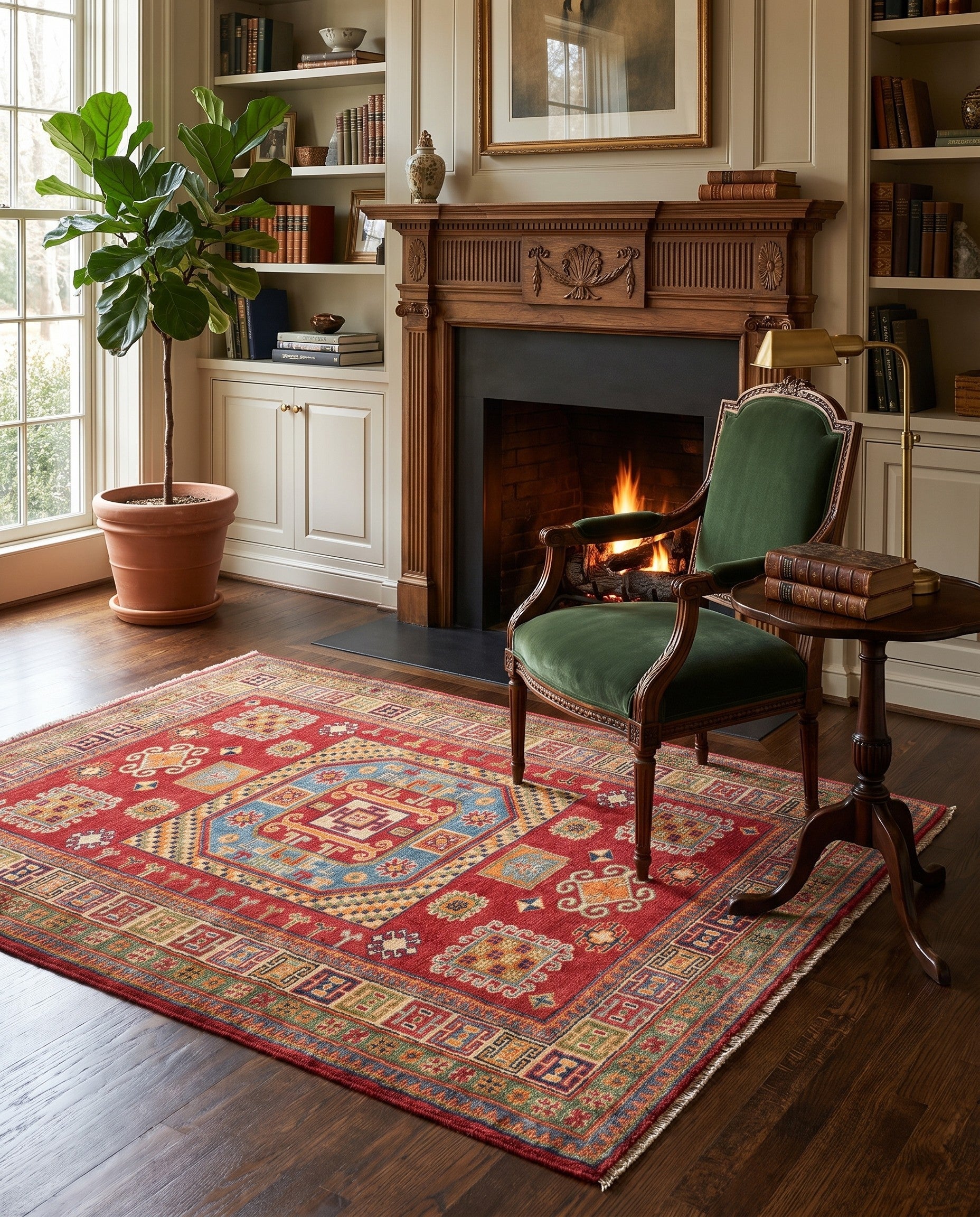 3' 8 x 6' Hand Knotted Kazak Rug