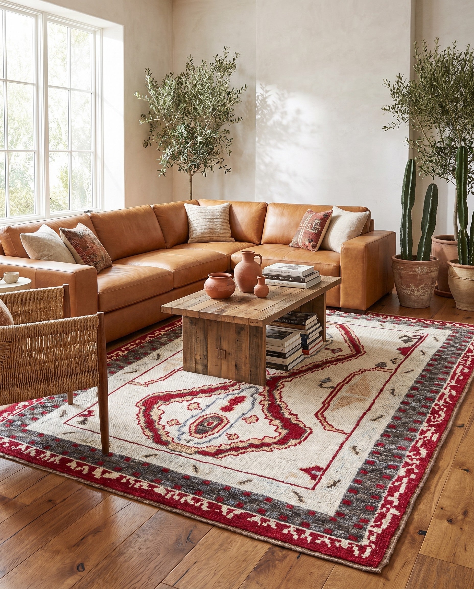 6' 7 x 9' Hand Knotted Moroccan Wool Rug